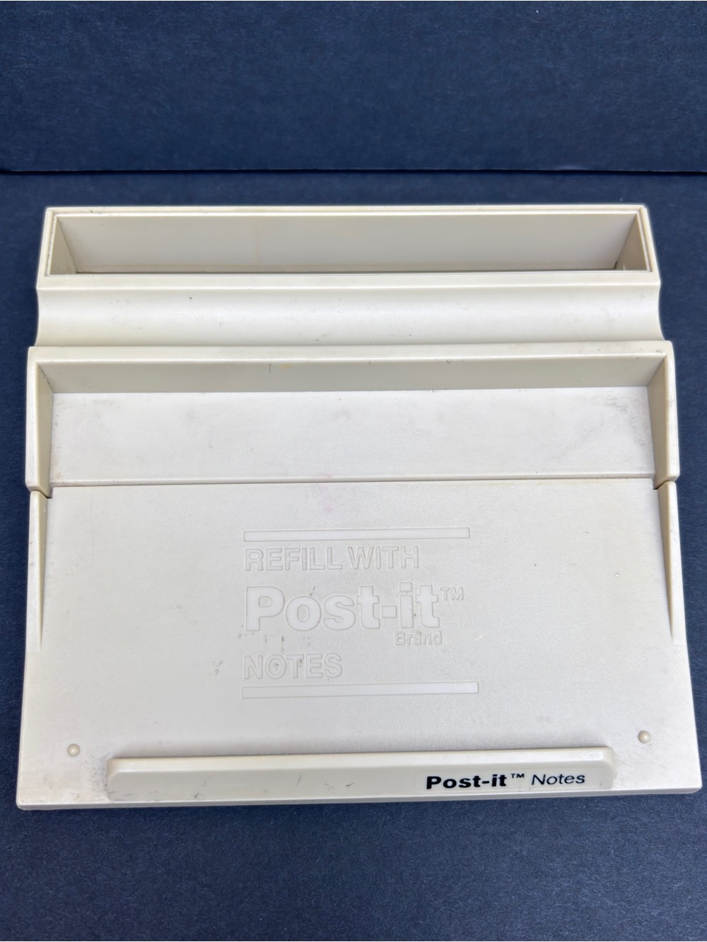 Vintage Scotch 3M Post It Note Tray Sticky Note Storage Pad Putty Beige C45